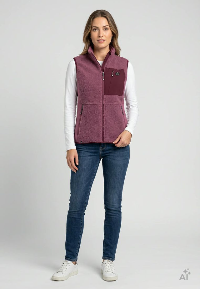 Maul Sport Damen Sherpa-Fleeceweste Almnixe