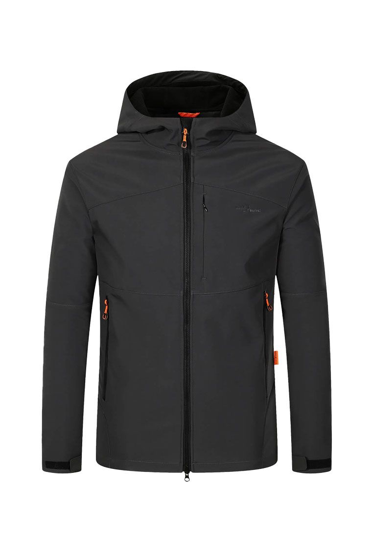 Blue Wave Herren Softshelljacke Mads mit Fleecefutter und angeschnittener Kapuze