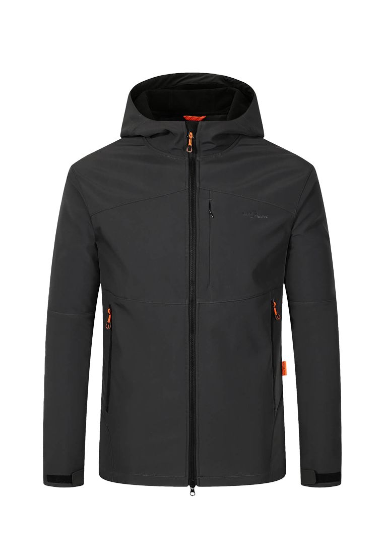 Blue Wave Herren Softshelljacke Mads mit Fleecefutter und angeschnittener Kapuze