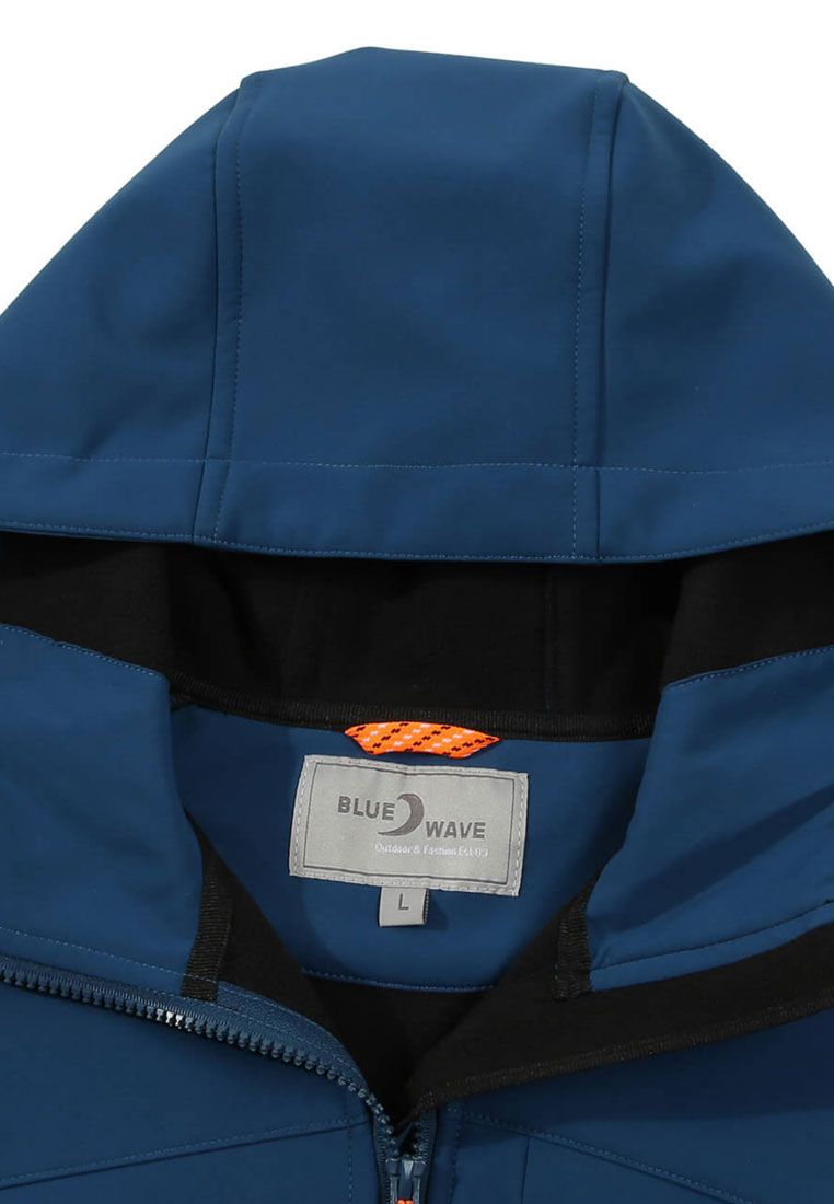 Blue Wave Herren Softshelljacke Mads mit Fleecefutter und angeschnittener Kapuze