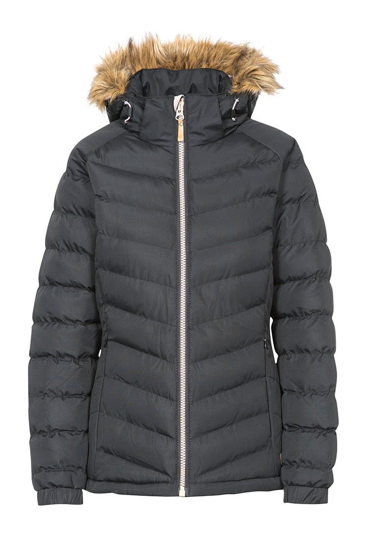 Trespass Damen Isolationsjacke mit Fell-Kapuze NADINA black