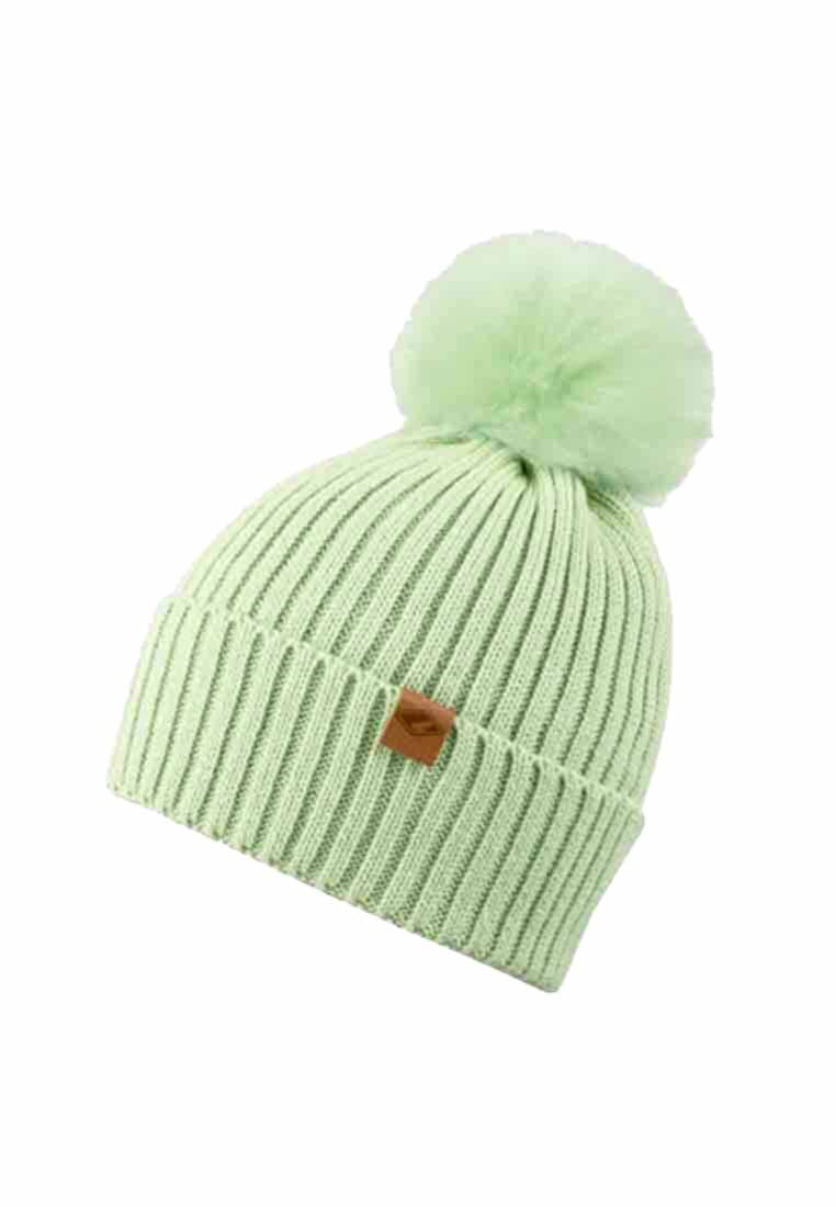 Chillouts Damen Strickmütze mit farbigem Bommel