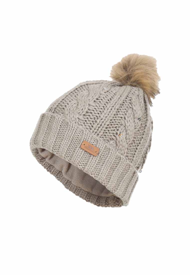 Trespass Strickmütze (gefüttert) mit Bommel, Lillia, beige