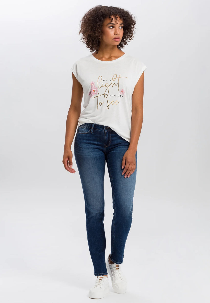 Cross Jeans  Damen Rose - Regular Fit - dark blue crincle