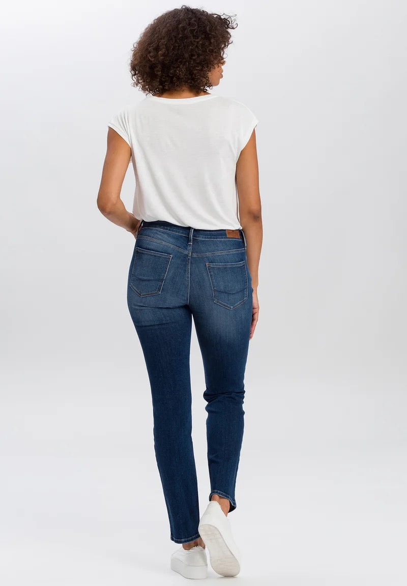 Cross Jeans  Damen Rose - Regular Fit - dark blue crincle