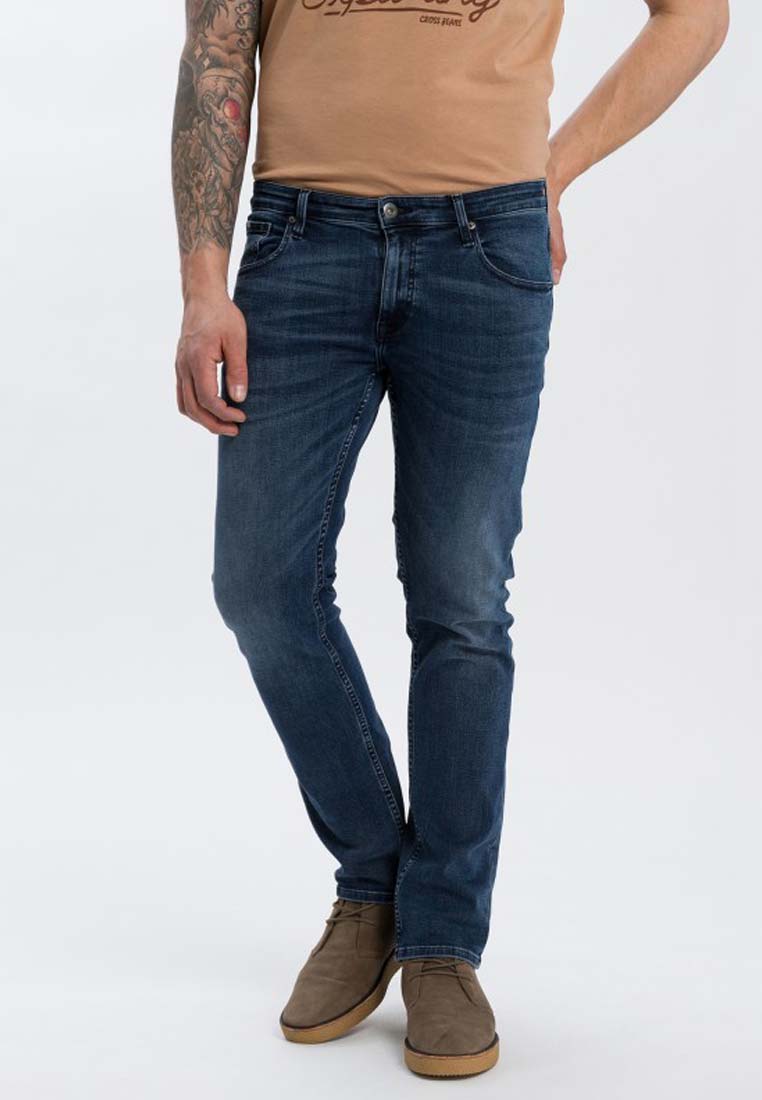 Cross Jeans Herren Jeans - Damion - slim fit - dark blue crinkle
