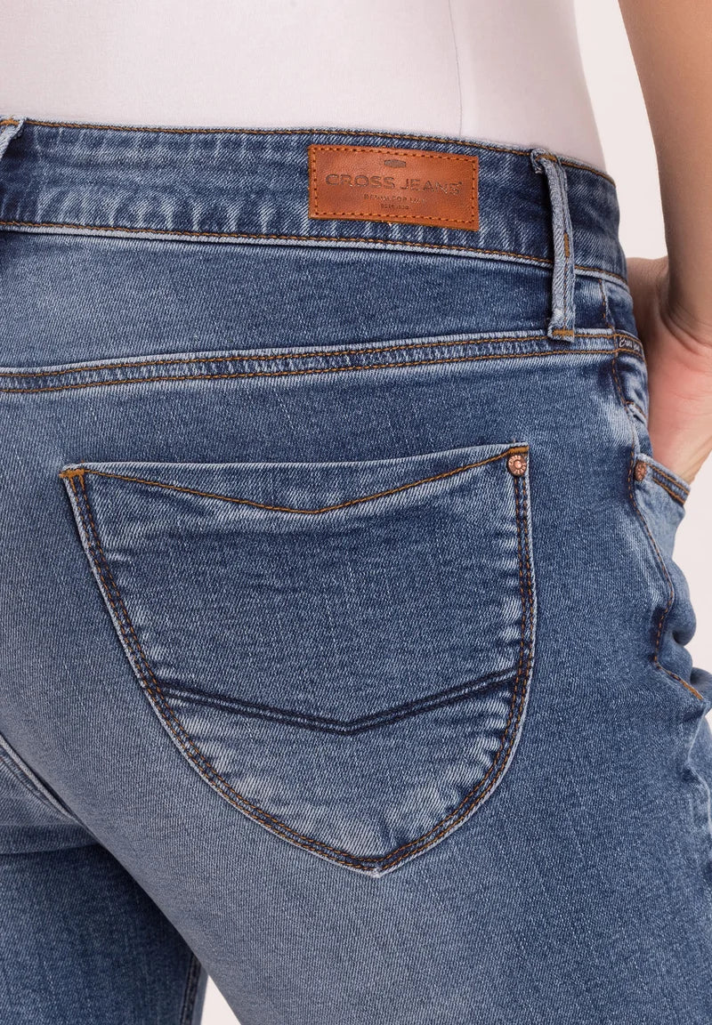 Cross Jeans  Damen Rose - Regular Fit -mid used blue