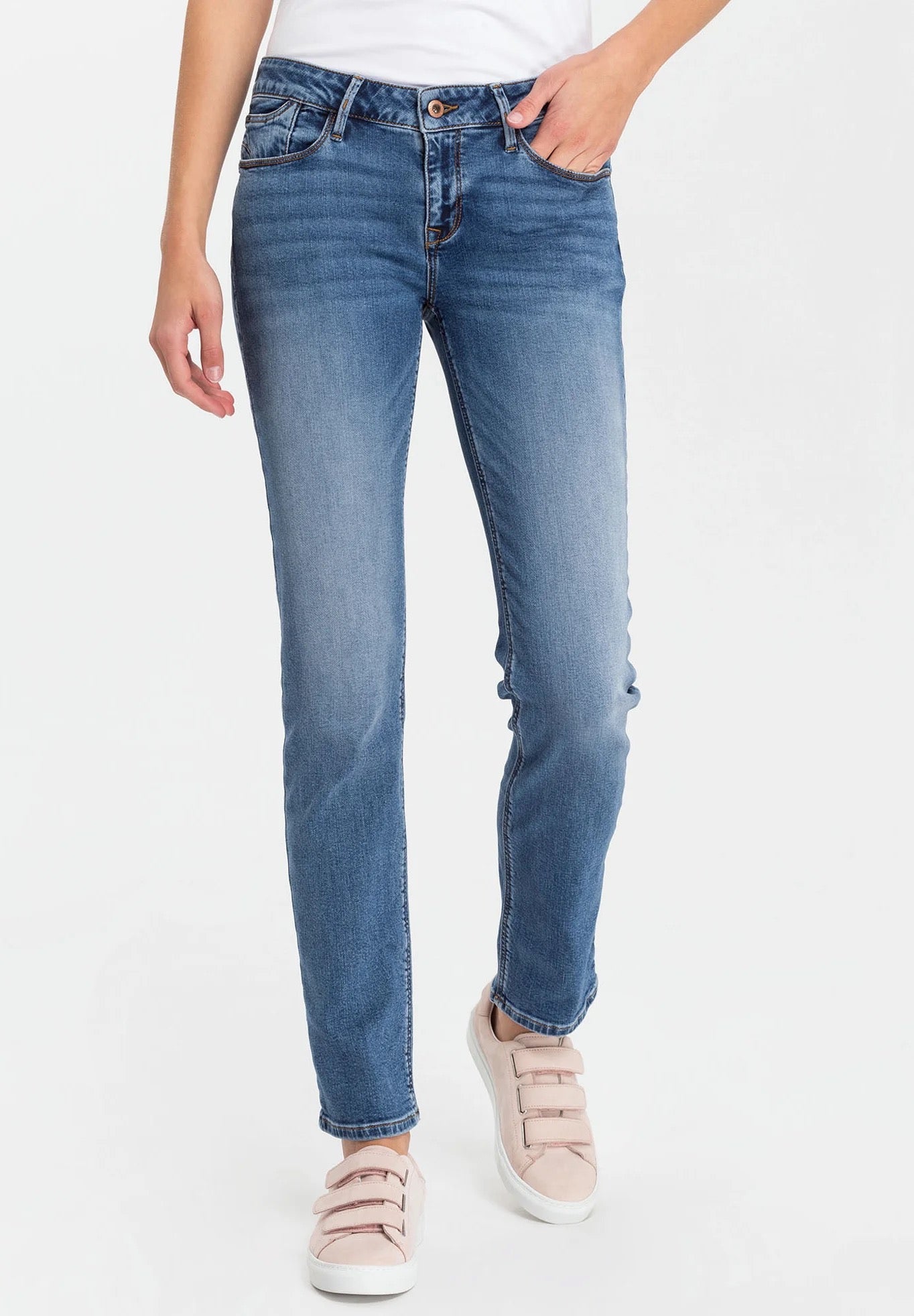 Cross Jeans  Damen Rose - Regular Fit -mid used blue