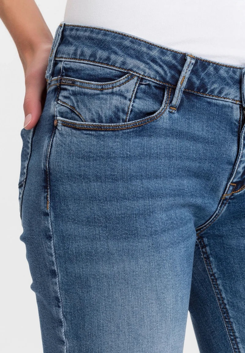Cross Jeans  Damen Rose - Regular Fit -mid used blue