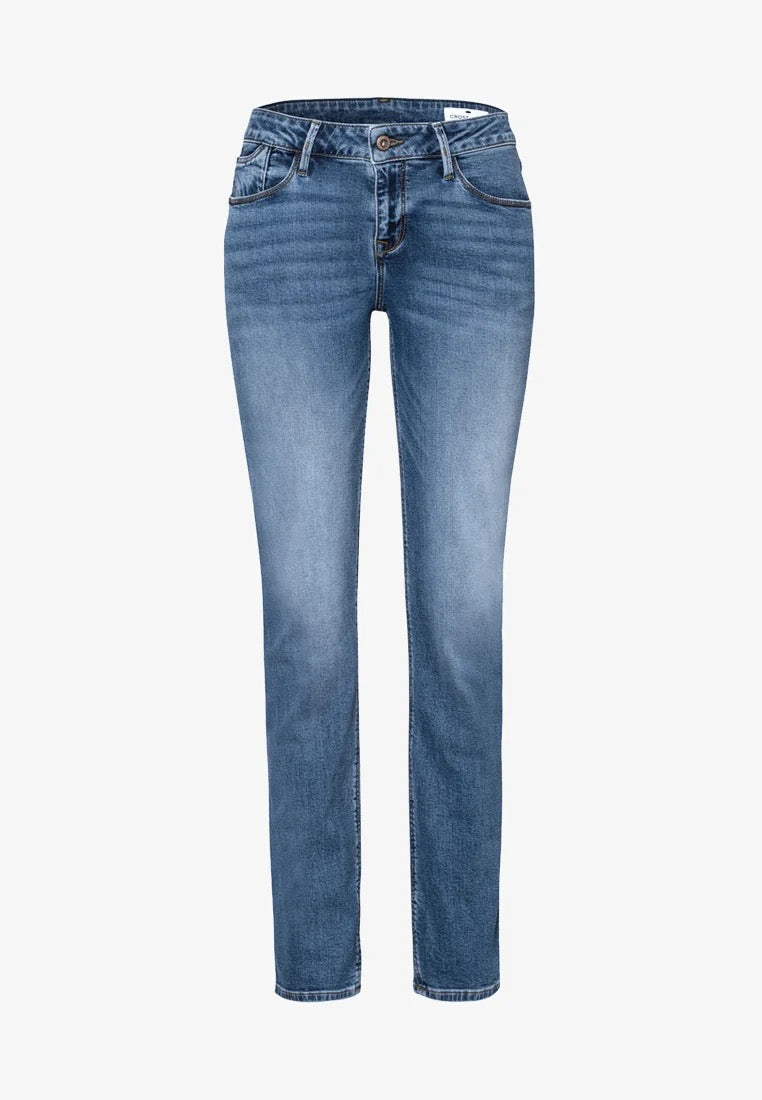 Cross Jeans  Damen Rose - Regular Fit -mid used blue
