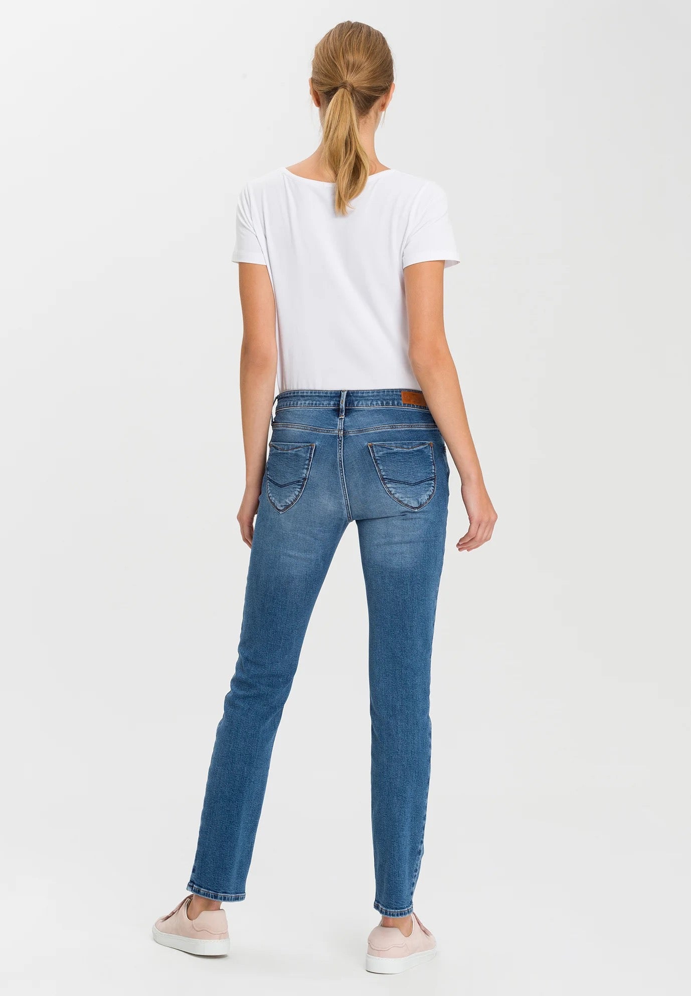Cross Jeans  Damen Rose - Regular Fit -mid used blue